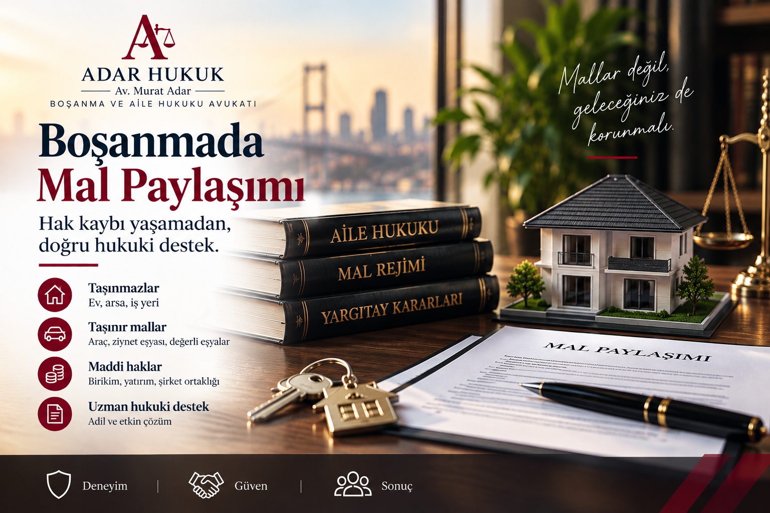Boşanmada mal paylaşımı, edinilmiş mallar ve hukuki destek